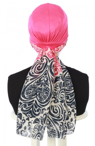 Chiffon Schal Bonnet  B0038-10-1 Fuchsia 0038-10-1