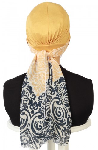 Chiffon Schal Bonnet   B0038-11-S Senf Gelb 0038-11-S