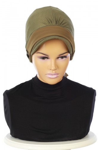 Chiffon Schal Bonnet B0038-13-17 Khaki 0038-13-17