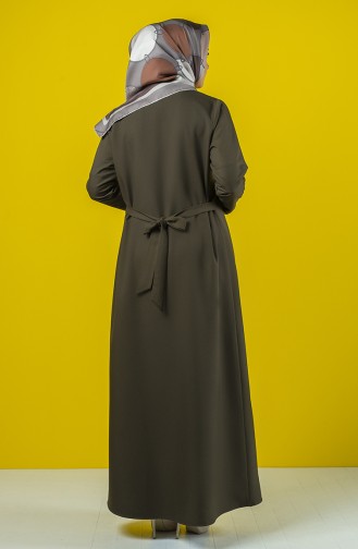 Abaya mit Reissverschluss und Band 2138-01 Khaki 2138-01