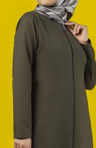 Abaya mit Reissverschluss und Band 2138-01 Khaki 2138-01