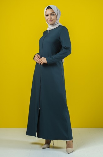 Abaya mit Reissverschluss und Band  2138-04 Smaragdgrün 2138-04