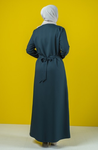 Abaya mit Reissverschluss und Band  2138-04 Smaragdgrün 2138-04