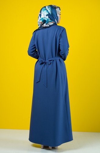 Abaya mit Reissverschluss und Band  2138-05 Indigo 2138-05