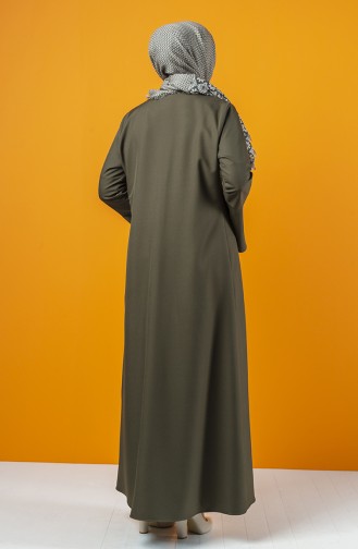 Spanish Sleeve Zippered Abaya 2139-02 Khaki 2139-02