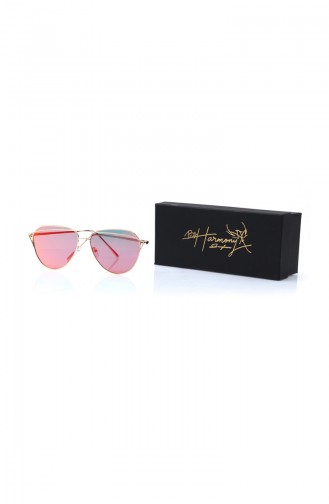 By Harmony Damen verspiegelte Sonnenbrille  BHDB208-03 Gold Rot 208-03