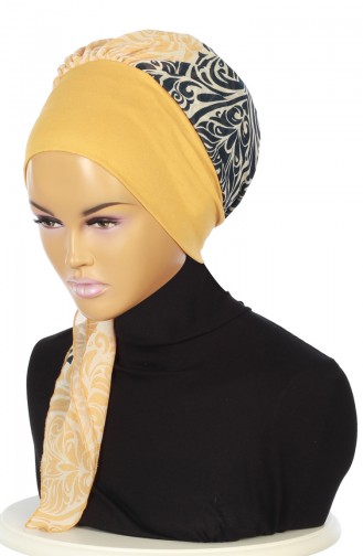 Turban Prêt HT0065-11-S Moutarde Jaune 0065-11-S