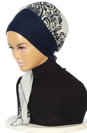 Turban Prêt HT0065-1-27 Bleu Marine Bleu 0065-1-27