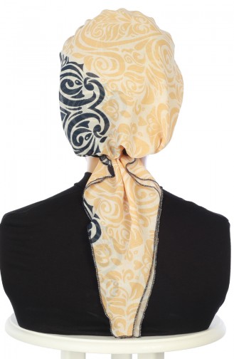 Turban Prêt HT0065-1-S Bleu Marine Jaune 0065-1-S