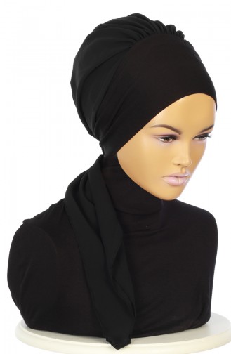 Turban Prêt HT0065-6-14 Noir 0065-6-14