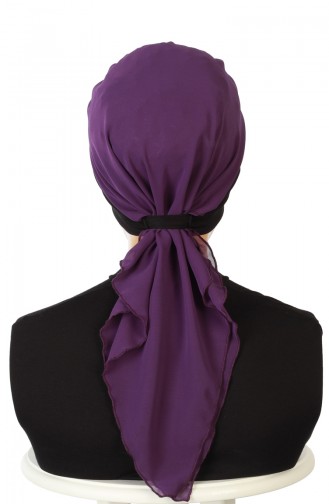 Turban Prêt HT0065-6-20 Noir Pourpre 0065-6-20