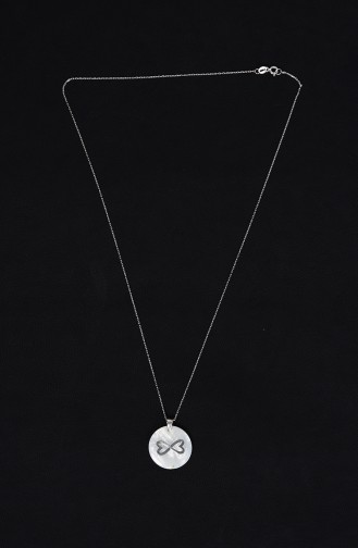 Ladies Silver Necklace Sgk004 White 004