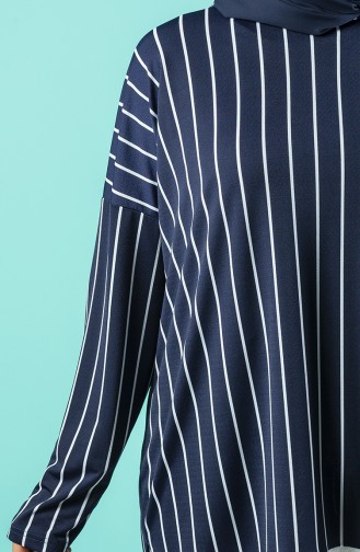 Striped Tunic Trousers Double Suit 8115-01 Navy Blue 8115-01