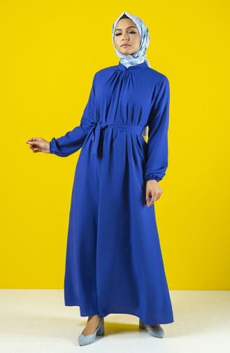 Saks-Blau Hijab Kleider 10143-03
