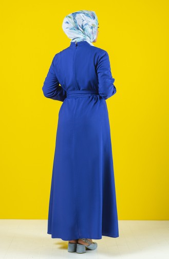 Saks-Blau Hijab Kleider 10143-03