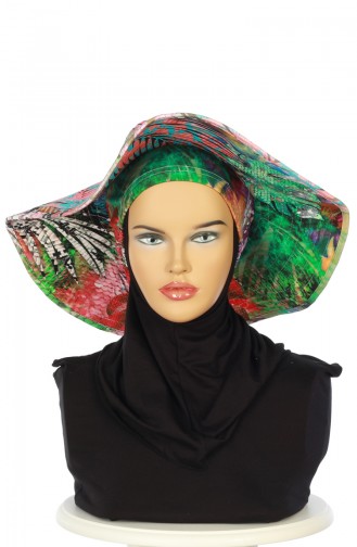 Coral Hat and bandana models 001-01