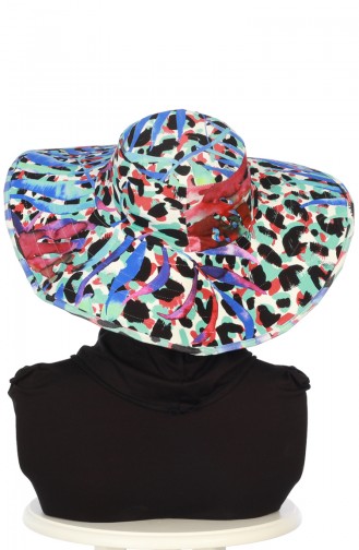 Patterned Bonneted Hat Sp001-03 Blue 001-03