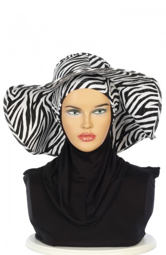 Bonnet Avec Chapeau à Motifs SP001-04 Noir 001-04