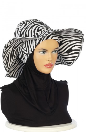 Bonnet Avec Chapeau à Motifs SP001-04 Noir 001-04