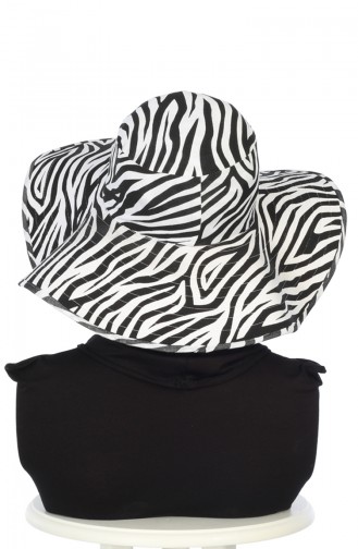 Patterned Bonneted Hat Sp001-04 Black 001-04