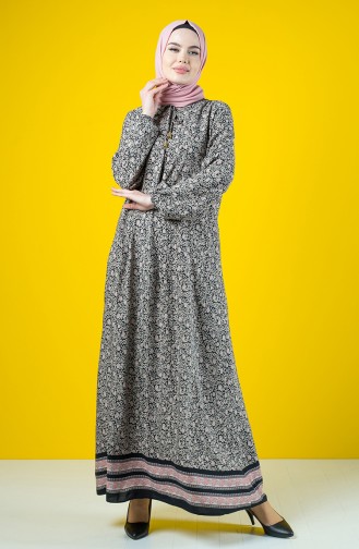 Schwarz Hijab Kleider 8190-02