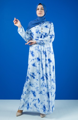 Robe Viscose Plis en A 8207A-01 Bleu Marine 8207A-01