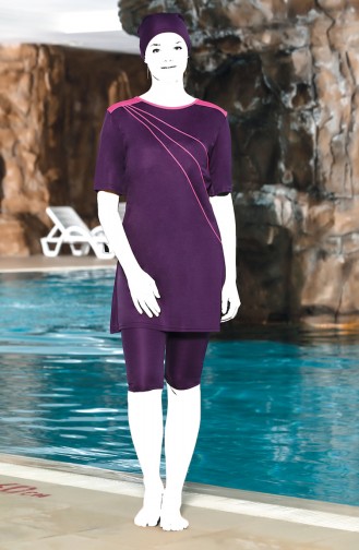 Purple Modest Swimwear 0206-01