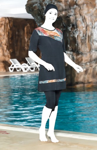 Anthracite Modest Swimwear 0208-01