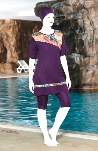 Purple Modest Swimwear 0208-02