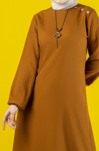 Kolyeli Düz Tunik 10147-06 Taba