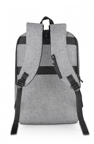 European Bag 00183 Black Gray Fabric Backpack 0500183227912