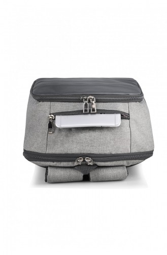 European Bag 00183 Black Gray Fabric Backpack 0500183227912