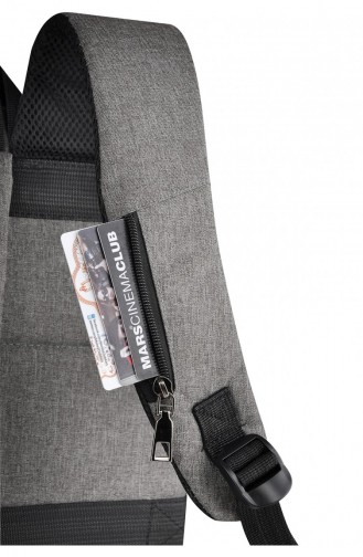 European Bag 00183 Black Gray Fabric Backpack 0500183227912