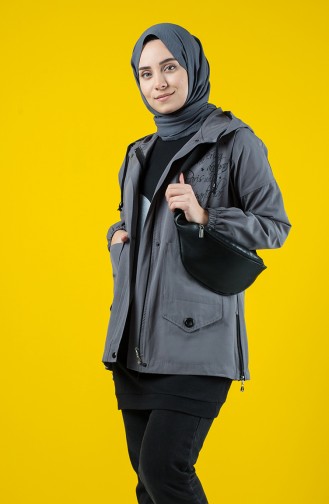 Trench Coat à Capuche 6076-04 Anthracite 6076-04