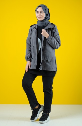 Trench Coat à Capuche 6076-04 Anthracite 6076-04