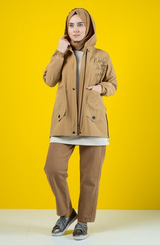 Trench Coat à Capuche 6076-03 Camel 6076-03