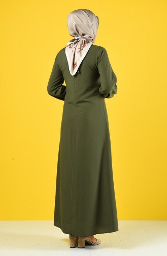 Straigth Dress with Necklace 10146-09 Khaki 10146-09
