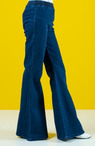İspanyol Paça Kot Pantolon 1438PNT-01 Kot Mavi