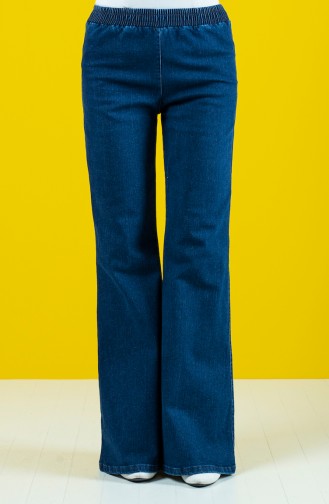 بنطال جينز بقصة اسبانية أزرق جينز 1438PNT-01
