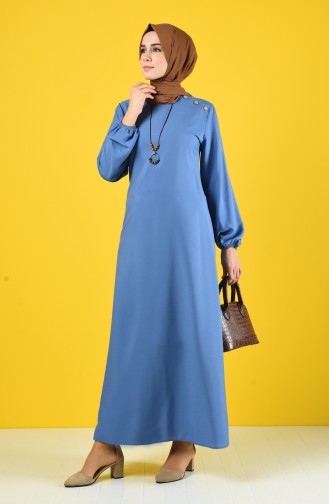 Indigo Hijab Dress 10146-02