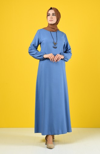 Indigo Hijab Dress 10146-02