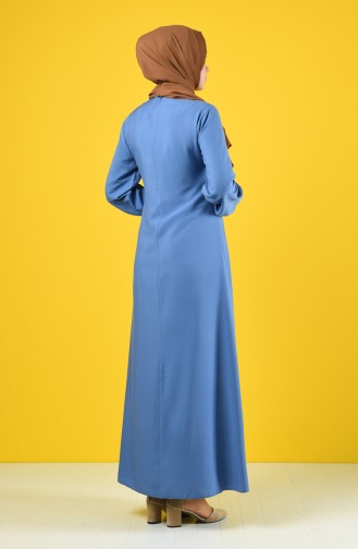 Indigo Hijab Dress 10146-02