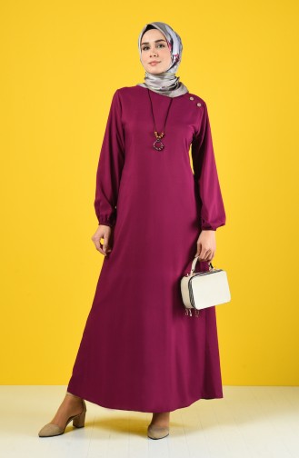 Plain Dress with Necklace 10146-04 Sour Cherry 10146-04