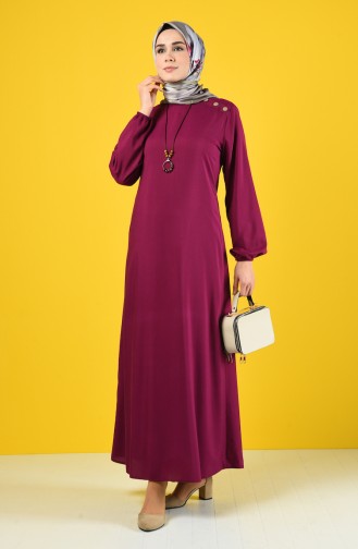 Plain Dress with Necklace 10146-04 Sour Cherry 10146-04