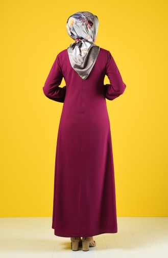 فستان سادة مع قلادة كرزي 10146-04