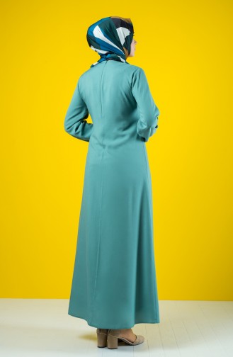 Straigth Dress with Necklace 10146-06 Almond Green 10146-06