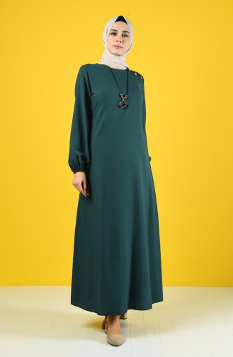 Robe Avec Collier 10146-07 Vert émeraude 10146-07