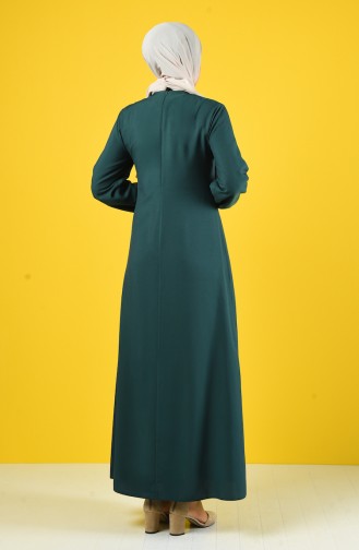 Robe Avec Collier 10146-07 Vert émeraude 10146-07