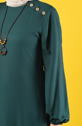 Robe Avec Collier 10146-07 Vert émeraude 10146-07