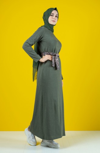 Belted Dress 0504-03 Khaki 0504-03